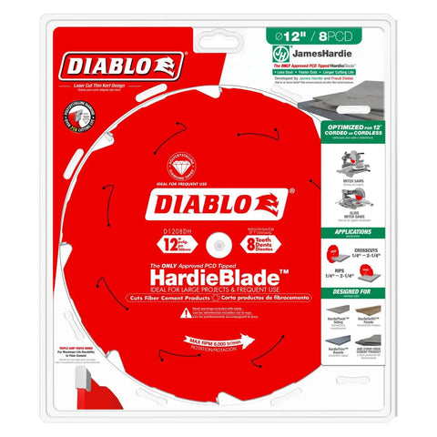 12 Inch Fiber Cement Saw Blade With PCD Teeth Beast For Clean And Precise Cuts 1 Inch Arbor 0.087 Kerf 6000 Max RPM