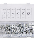 Heavy Duty Nylon Hex Lock Nuts Assortment Kit 150 Pieces Steel Friction Hardware Set With Bulletproof Grip For Mechanics And Weekend Builds Shop Grade No Slip Hold You Can Trust in a clear organizer.