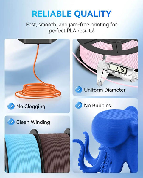 Brown PLA Filament 1.75mm 1.1Kg Spool for FDM Printers with smooth winding and precise diameter measurement, reliable quality features