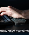 Smooth Gliding Under Desk Keyboard And Mouse Tray With Plush Foam Padding For Home Office Ergonomic Workstation Setup adjustable height with wrist support.