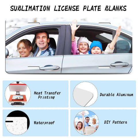 10 Pack Sublimation License Plate Blanks 12x6 Inches 0 65mm Thick White Aluminum For DIY Car Plate Customization