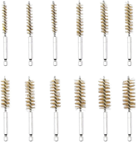 Wire Brush Drill Attachments With One Quarter Inch Hex Shank For Power Drill Or Die Grinder 38 Piece SAE And MM Brush Set