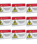 PVC Mechanical Safety Warning Stickers Set 10pcs High Visibility Danger Decals for machinery equipment in warehouses and sites