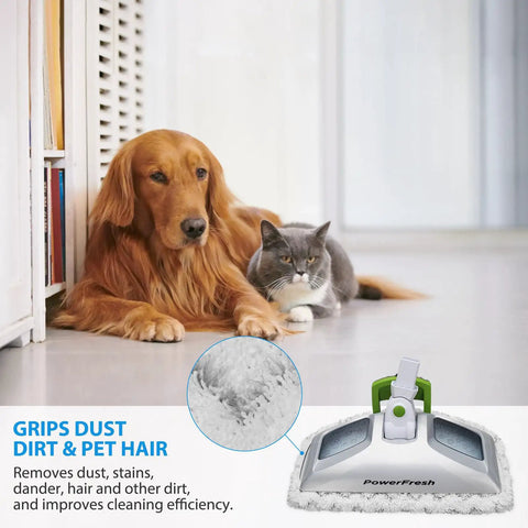 8 Pack Steam Mop Replacement Pads For Bissell PowerFresh cleans pet hair and dirt on hard floors with microfiber texture detail.