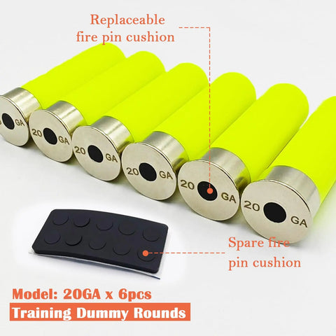 20 Gauge Safety Practice Rounds Action Trainer Dummy Snap Caps Dry Fire Training Kit 6 Pack CNC Machined silver finish