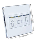 Anbaochi 10A Wall Switch for Chandelier Hoist Lifter, white panel with up, stop, down buttons, 3.38 inches square.
