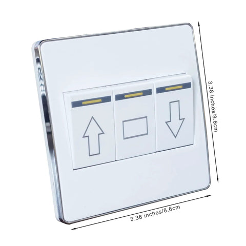 Anbaochi 10A Wall Switch for Chandelier Hoist Lifter, white panel with up, stop, down buttons, 3.38 inches square.