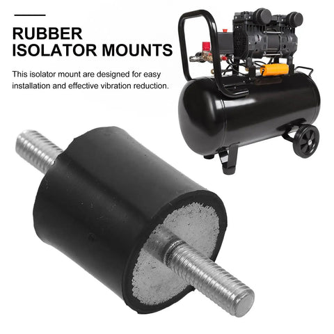 4 Pack Rubber Vibration Isolator Mounts With Galvanized Steel M6x18 Studs For Quiet Stable Operation On Fitness Equipment Bikes Air Compressors And Engineering Gear With Easy Install And No Fuss Vibration Reduction, black rubber mount for air compressor
