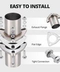 Beefy 3 Bolt Exhaust Flange Repair Kit With 304 Stainless Steel Pipes Gaskets And Hardware For Quick Fix On 2.25 Inch Universal Cars And Trucks showing exhaust flange, gaskets, and hardware.