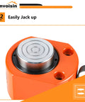 20 Ton Hydraulic Ram Cylinder Jack Low Profile Porta Power Ram Single Acting Mini Jack with 0.55 Inch Stroke for Tight Spaces, Machinery, Shipbuilding, and Automotive Maintenance, Portable, Auto Retract Design, Beefy Durable Load Lifting Tool close-up