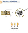 Geelife 3 Pc Ceiling Fan with Remote Control Low Profile Flush Mount, White dimensions showing 11" width and 4.9" height.
