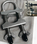 Heavy Duty Portable Door Lock For Outward Swing Doors Adjustable Stainless Steel Travel Security Device For Hotels Homes And Apartments Durable Safety Gear You Can Trust When You Travel showing lock component and usage examples.