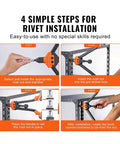 Super Cool 16 Inch Rivet Nut Tool Kit With Labor Saving Design, Featuring 13 Metric Sae Mandrels And A Bunch Of Rivet Nuts For Easy Auto Repair And Fastening Jobs Without Breaking A Sweat. 4-step rivet nut installation guide