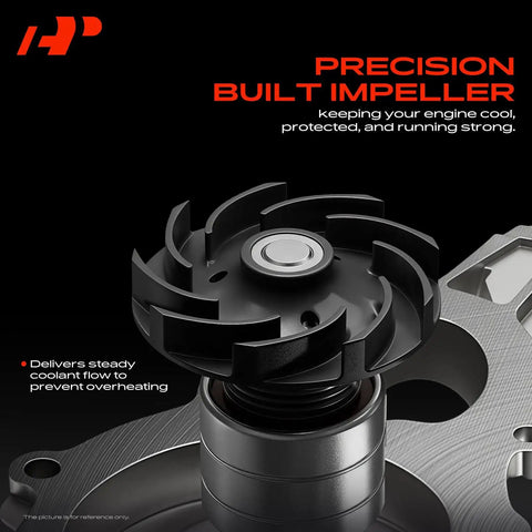 Bulletproof Engine Water Pump Bolt On For Chevy V8 5.3L impeller detail, aluminum and steel for coolant flow upgrade.