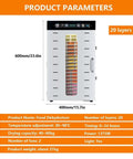 Commercial Electric Food Dehydrator Stainless Steel Jerky Maker With Reliable Touch Controls For No Hassle Drying Of Fruits Meats Vegetables Herbs And Snack Game Changers, 20 layers, touch panel, dimensions 600mm x 400mm.