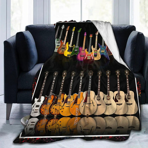Cozy Music Lover Blanket For Guitar And Bass Fans A Soft Fleece Throw That Feels Plush And Lightweight Yet Warm Spread on Couch