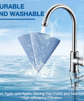Image of 6 Pack Reusable Paper Disc Vacuum Filter for most wet dry vacuums 5 gallon and up, under running water, showcasing durability.