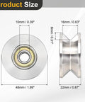 Smooth Operator V Groove Pulley Wheel 10X48X8Mm Built From Rock Solid 304 Stainless Steel showing dimensions and design details.
