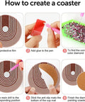 Step-by-step guide to create coasters using Eight Pack Landscape Diamond Painting Coasters With Holder Complete DIY Kit For Adults