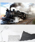 Vintage Steam Locomotive Canvas Art Print Framed Wall Decor for Living Room 70x100cm 28x39in High Definition Waterproof Durable Gallery Quality Poster