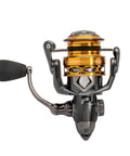 Real Smooth Spinning Fishing Reel Size 200 Decked Out With 10 Plus 1 Bearings And 6.2 To 1 Gear Ratio, aluminum and Tanso Tech frame.