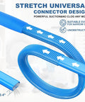 All In One Dryer Vent Cleaning Kit With Flexible Lint Vacuum Attachment For Most Vacuums, Easy Seal Tight Fit, Blue hose design