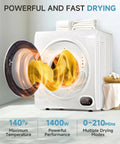 No Sweat Portable Cordless Washer Dryer Combo With Rechargeable Spin Cycle And Big Led Display For Family Laundry Cleaning Heavy Duty Compact Appliance showing rapid drying with yellow fabric.