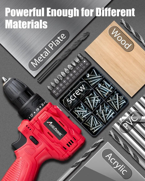 12V Brushless Cordless Drill Driver Set With 28 Nm Torque And 2.0Ah Battery For Home DIY Projects, Easy Handling, Quiet Operation, Spark Free Safety, Durable Compact Kit For Quick Precise Work, red drill with bits and screws