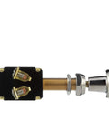 Built Tough Heavy Duty 2 Position Push Pull On Off Switch, chrome knob, stainless steel springs, marine use, side view