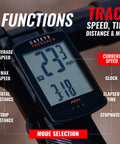 Oversized Backlit Bike Computer With Wireless Speed Tracking Auto Start Stop FlexTight Mount Night Mode And All Day Readouts