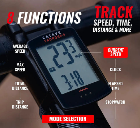 Oversized Backlit Bike Computer With Wireless Speed Tracking Auto Start Stop FlexTight Mount Night Mode And All Day Readouts