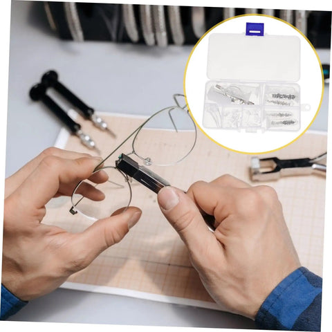 Two Sets Eyeglass Repair Tool Kit With Screws, Nose Pads, And Ear Grips For Quick Fixes Of Glasses, Sunglasses, And Small Electronics