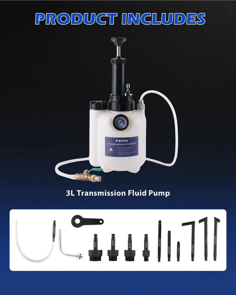 3L Transmission Fluid Transfer Pump With 12 ATF Adapters No Mess Manual Oil Dispenser For Transmission Differential And Gear Oil