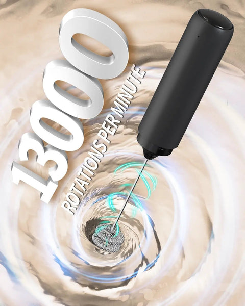 Rechargeable Handheld Milk Frother With Dual Coil Whisk Head Electric Coffee Frother Wand for Matcha Lattes Cappuccino