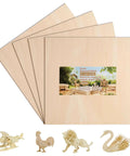 Basswood sheets, 12x12 inches, 1/12 inch thick, unfinished, 4-pack for laser cutting and crafts
