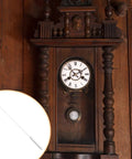 DIY Clock Pendulum Replacement Cylinder for Wall Clocks 10.62 Inch Metal Pendulum Silver Finish in vintage wooden clock.