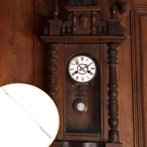 DIY Clock Pendulum Replacement Cylinder for Wall Clocks 10.62 Inch Metal Pendulum Silver Finish in vintage wooden clock.