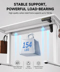 Cool Electric Standing Desk With Smooth Memory Height Presets And Quiet Motor For Big Load Lifts Dual Organizer Hooks Steel Frame demonstrating 154 lbs capacity with a sturdy carbon steel frame.
