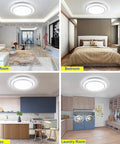 48W Dimmable LED Flush Mount Ceiling Light With Remote, 20 Inch Close To Ceiling Fixture in living room, bedroom, kitchen, laundry