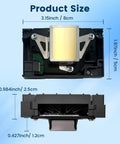 L1800 DTF Printhead Replacement dimensions for 1390 1400 1430 1500W R260 R270 R330, showcasing smooth ink flow features.