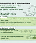 Instruction guide for Beige Outdoor Seat Cushion 24 By 24 Inch Waterproof And Fade Resistant Deep Seat And Back Cushion.