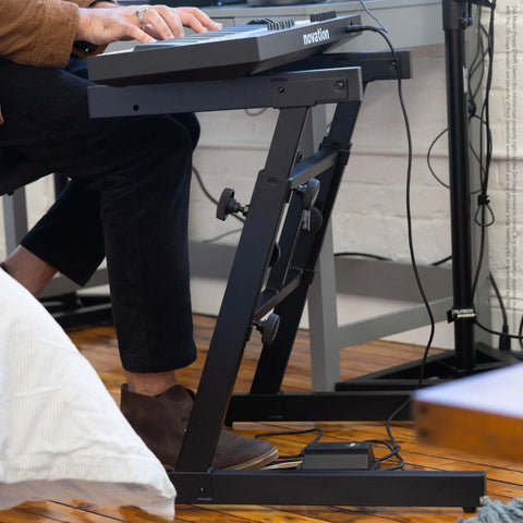 Heavy Duty Folding Z Keyboard Stand With Adjustable Height From 23.5 To 36.5 Inches Double Center Brace For Stable Support