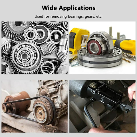 Top Shelf Heavy Duty Chrome Vanadium Steel Two Jaw Bearing Puller And Adjustable Gear Splitter Separator among various mechanical gears and tools.
