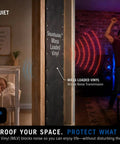 Premium Mass Loaded Vinyl Soundproofing Rolls Heavy Hitter Noise Blocking Barrier for Walls Ceilings displayed with happy people and sleeping baby.