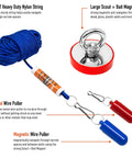 Magnetic Wire Pulling Kit With Changeable Metal And Magnetic Leaders For Easy Wall Wiring Through Insulation No Drilling Needed