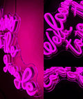 Welcome To The Jungle Neon Sign Pink LED Word Neon Light USB Powered Letter Light for bedroom, nursery, 16.5 x 13 in details