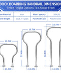 Rock Solid Boat Dock Handrail Heavy Duty Safety Grab Bar For Marina Deck 24 Inch Marine Boarding Railing dimensions and height options.