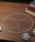 Round Center Finder Compass For Woodworking Clear Acrylic Circle Gauge on a wooden desk
