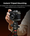 Dope Silicone L-Shape Handgrip for Fuji X-T30 Series Cameras with built-in Arca-Swiss quick release plate on tripod