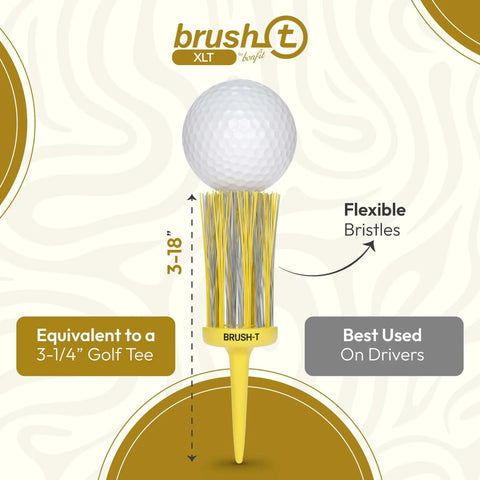 Unbreakable Premium Plastic Golf Tees That Help You Drive Farther and Straighter, Consistent Height, 3 1/8 in Brush-T design